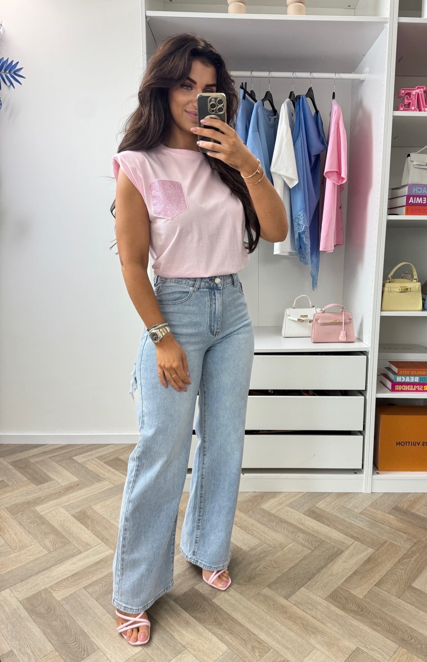 T-shirt Diamonds Pocket Pink G68101