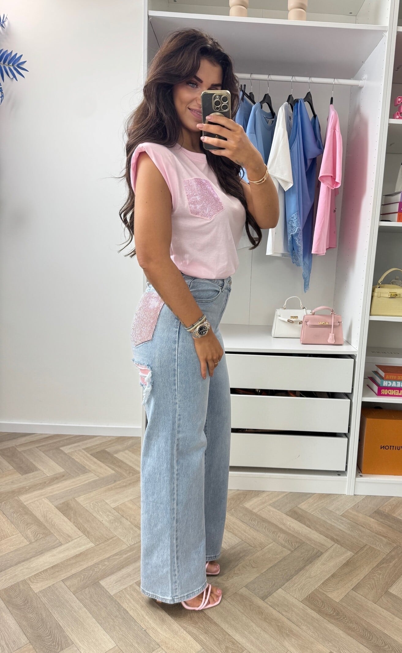 T-shirt Diamonds Pocket Pink G68101