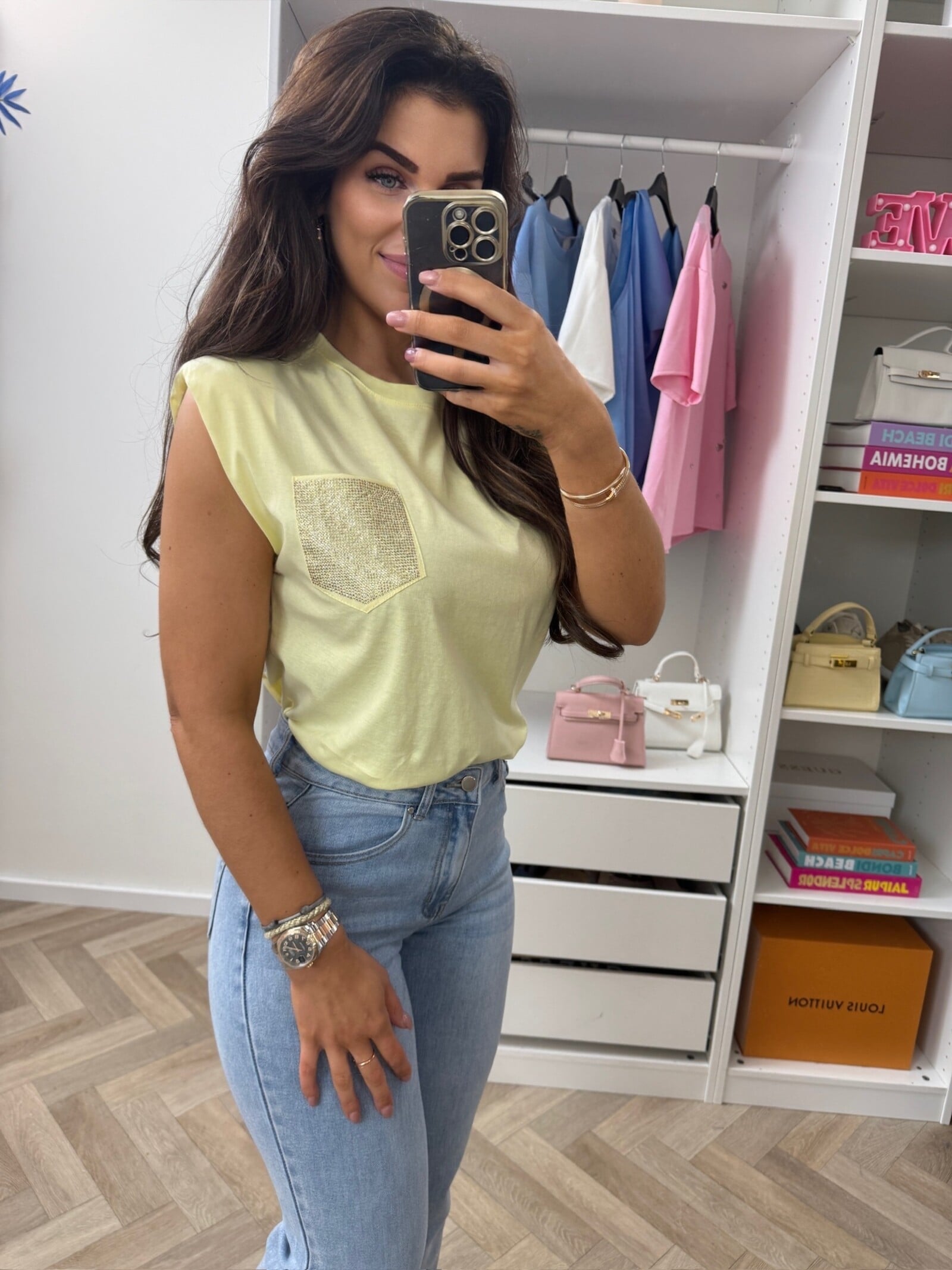 T-shirt Diamonds Pocket Yellow G68101