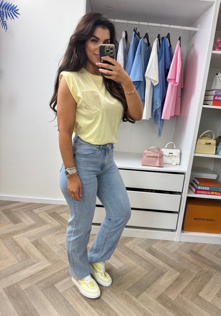 T-shirt Diamonds Pocket Yellow G68101