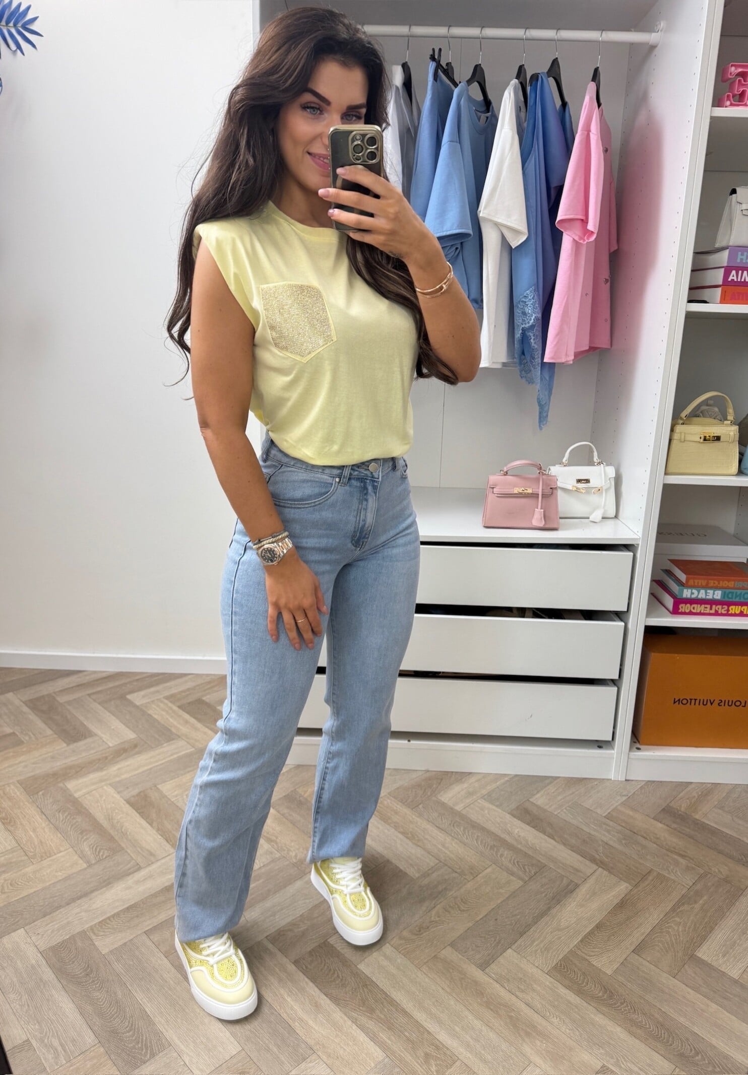 T-shirt Diamonds Pocket Yellow G68101