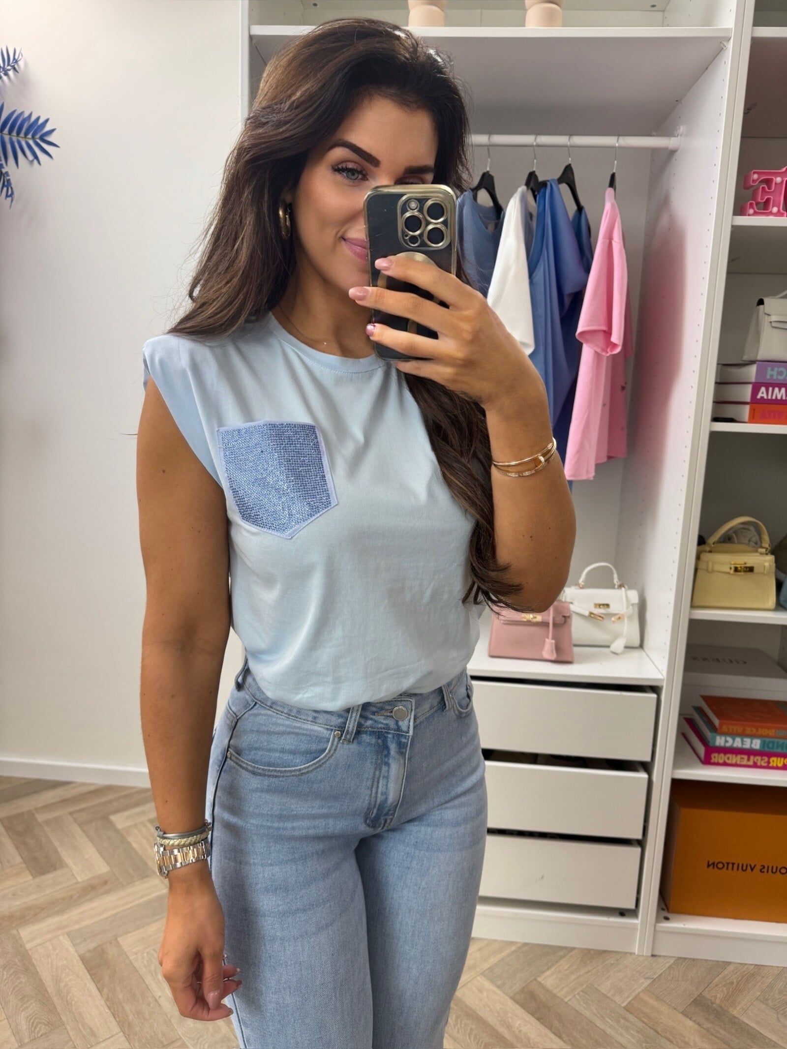T-shirt Diamonds Pocket Blue G68101