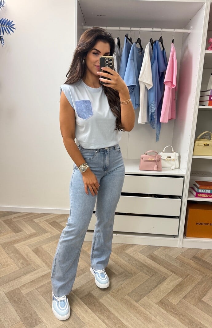 T-shirt Diamonds Pocket Blue G68101