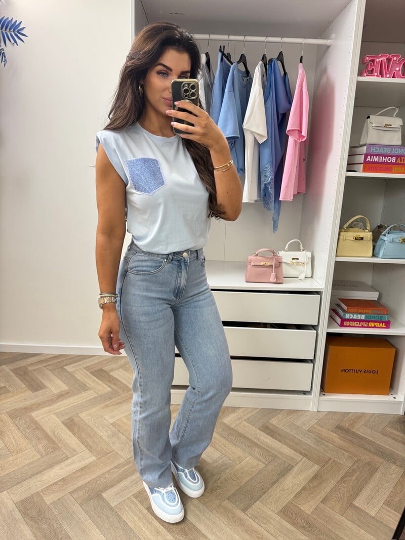 T-shirt Diamonds Pocket Blue G68101