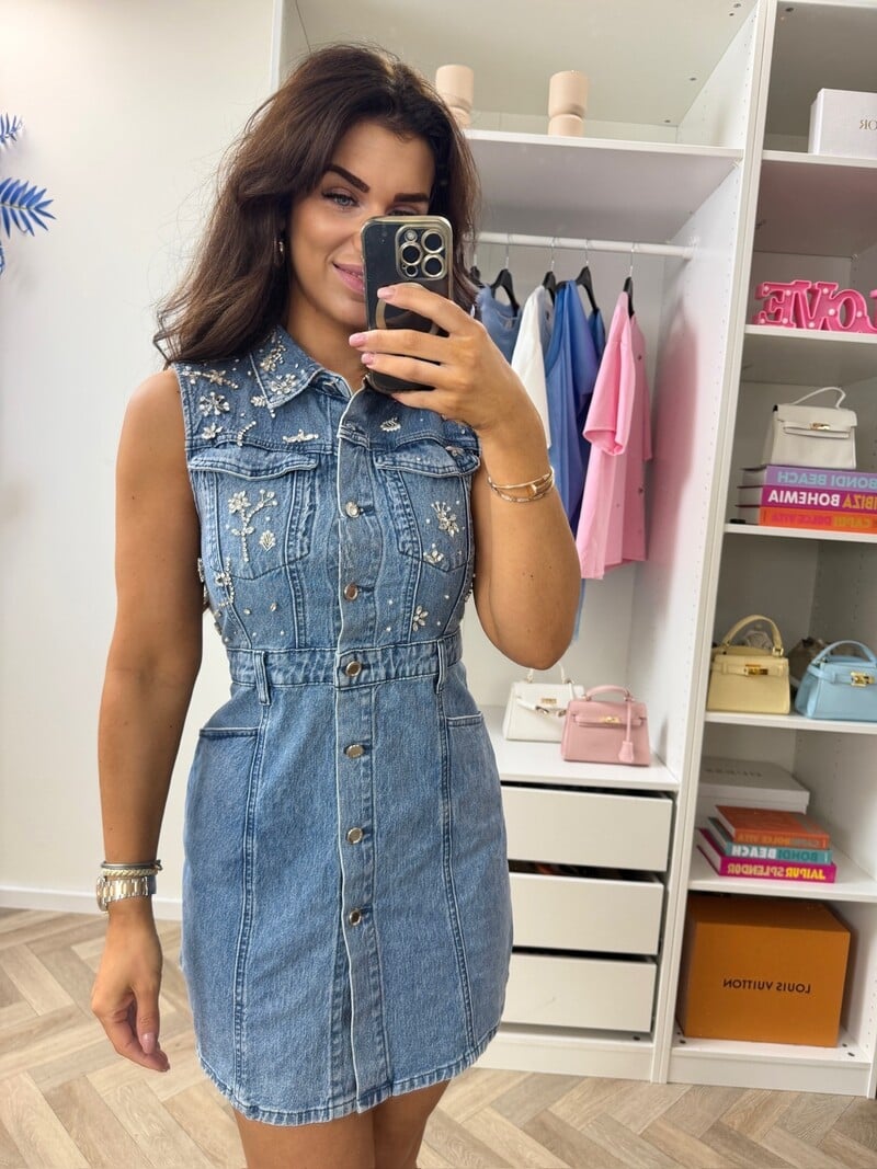 Diamonds Denim Dress V5063