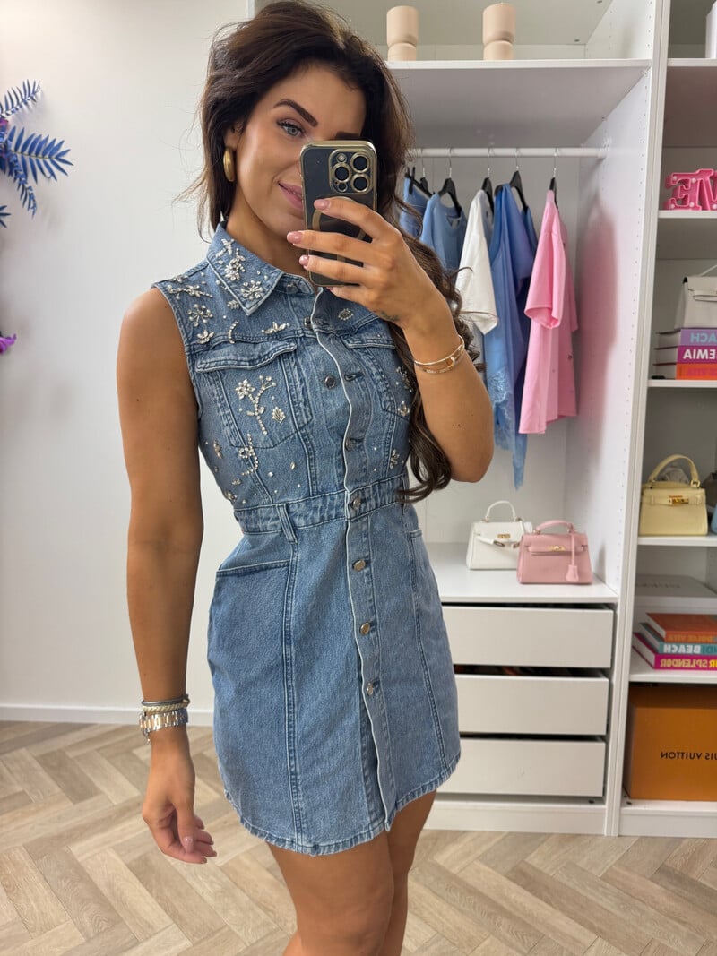 Diamonds Denim Dress V5063