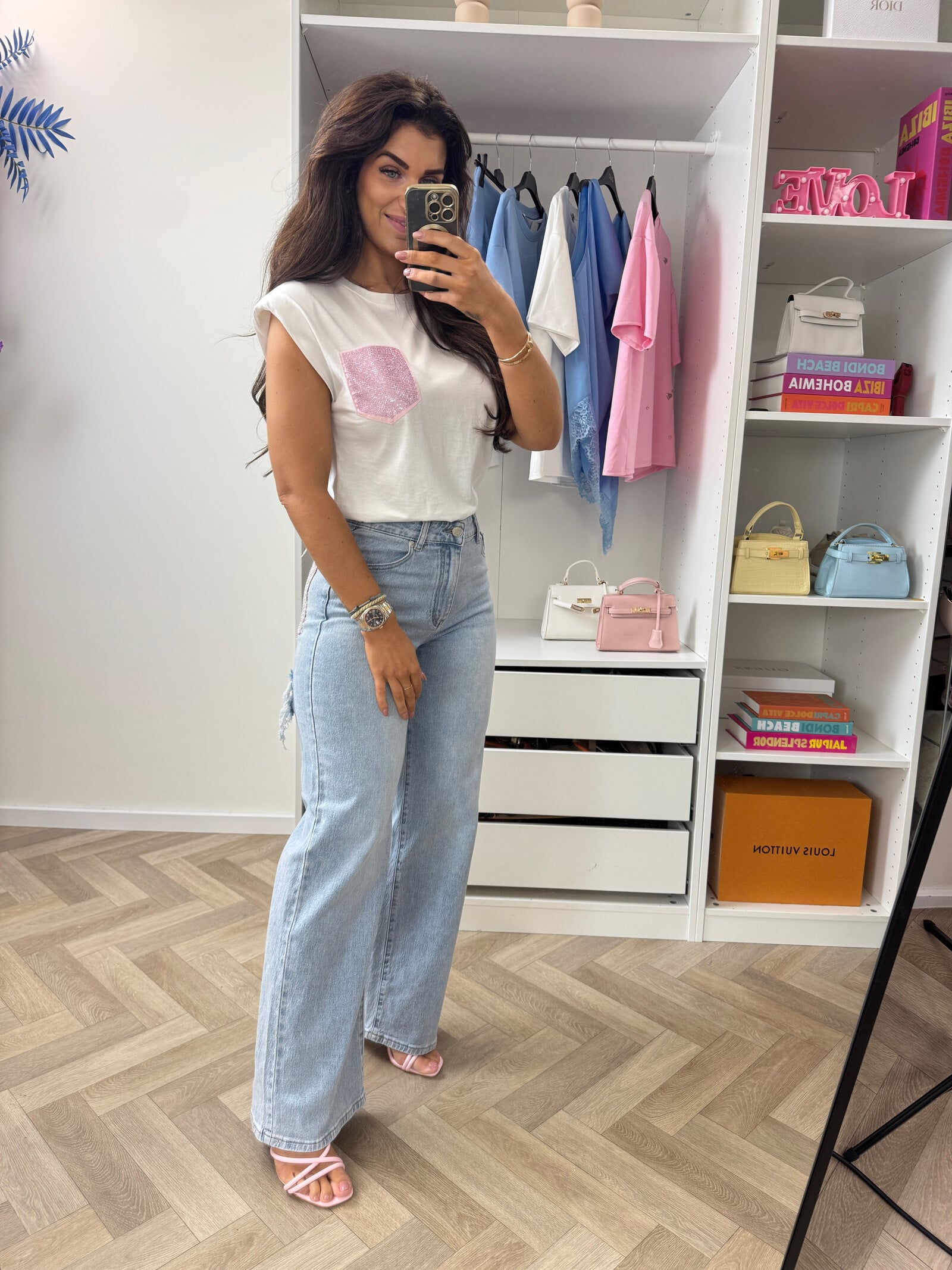 T-shirt Diamonds Pocket  White G68101