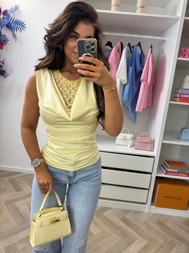 Travel top lace hals Yellow