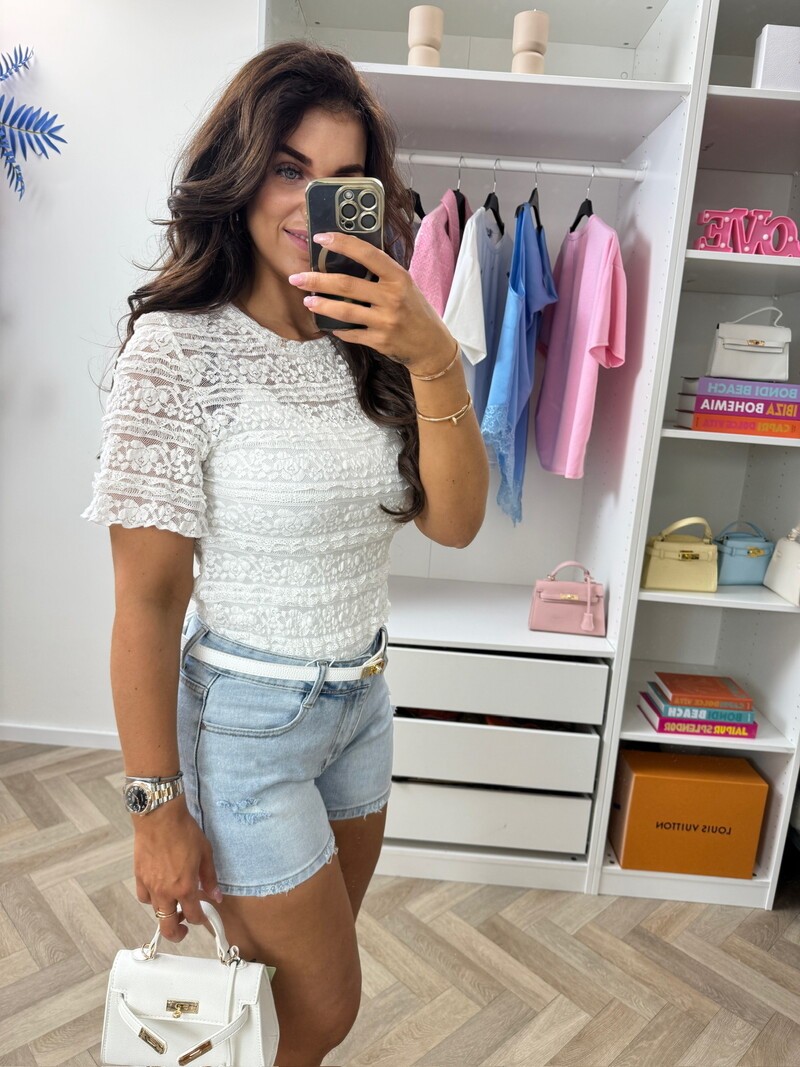 Top Lace Jean G67685 White