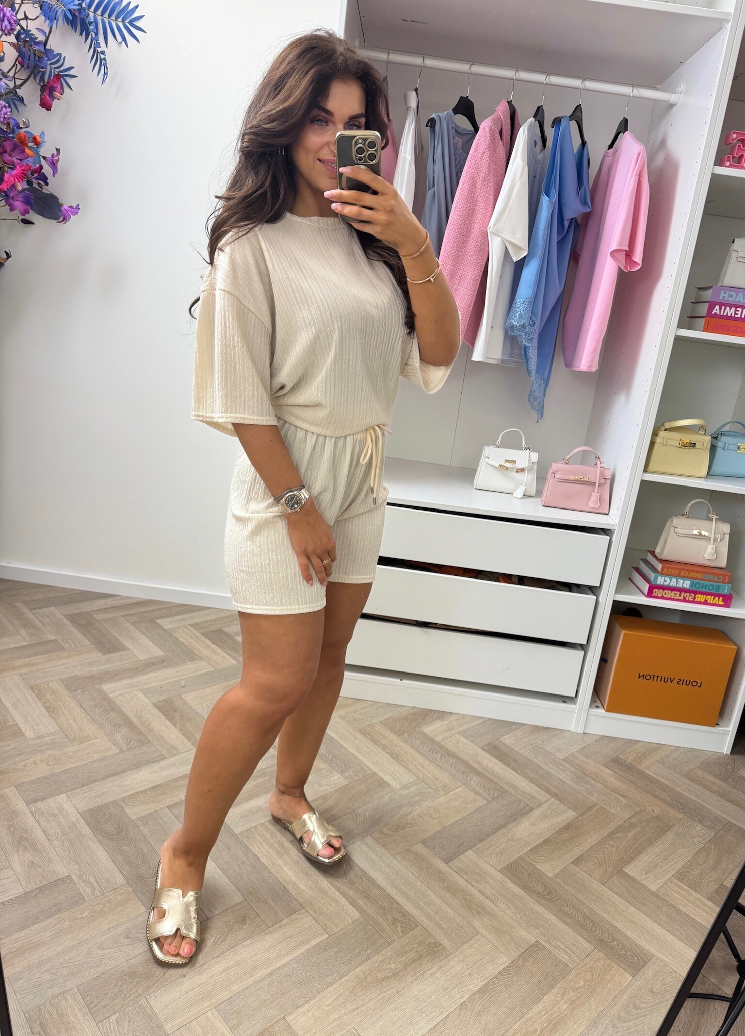 Set comfi oversized short 602 Beige