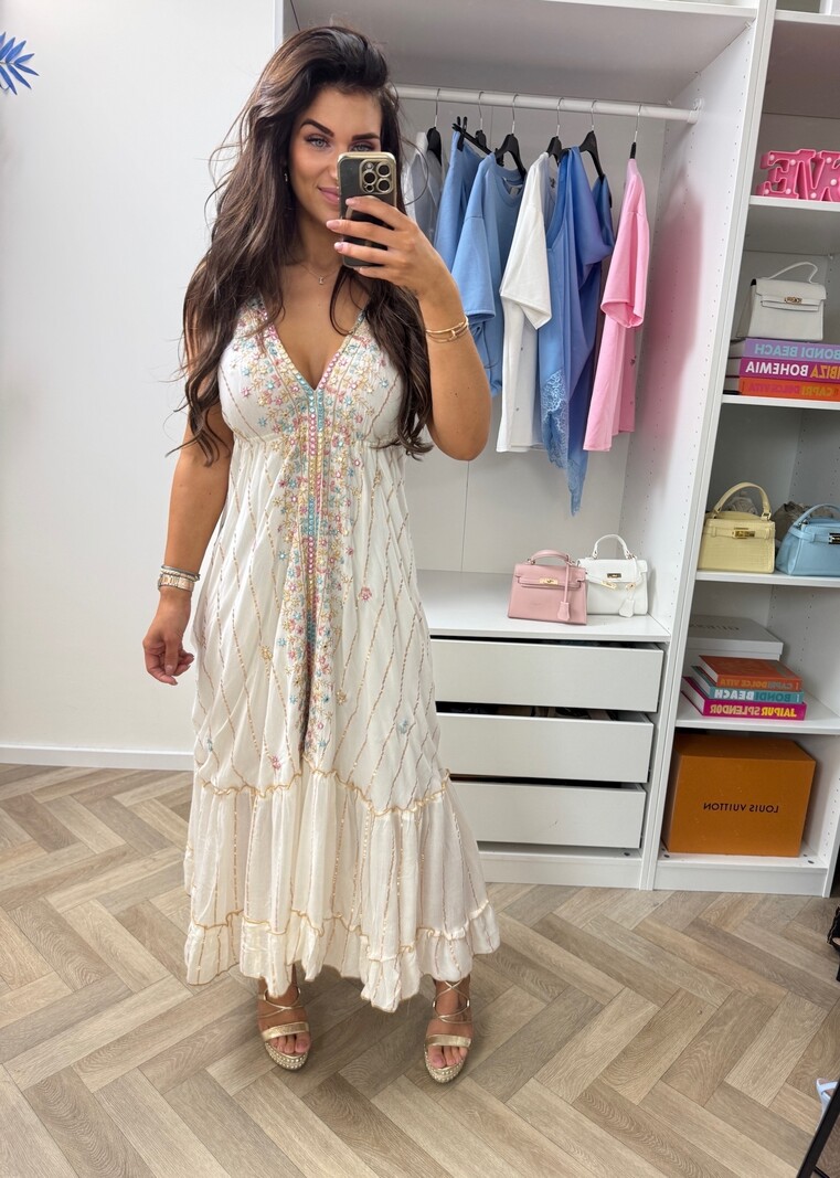 Long Dress Holiday Colors  Beige 2510