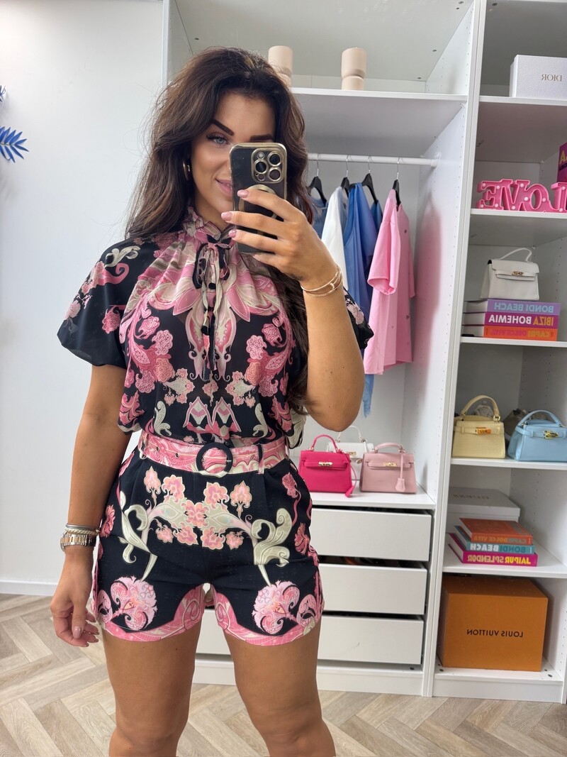 Set Pinela Print Black CH132