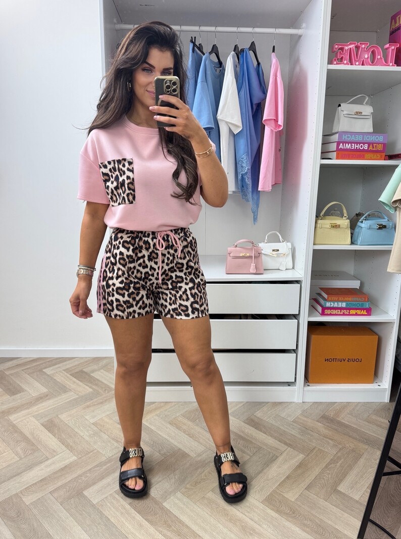 Set Leopard Comfi Pink