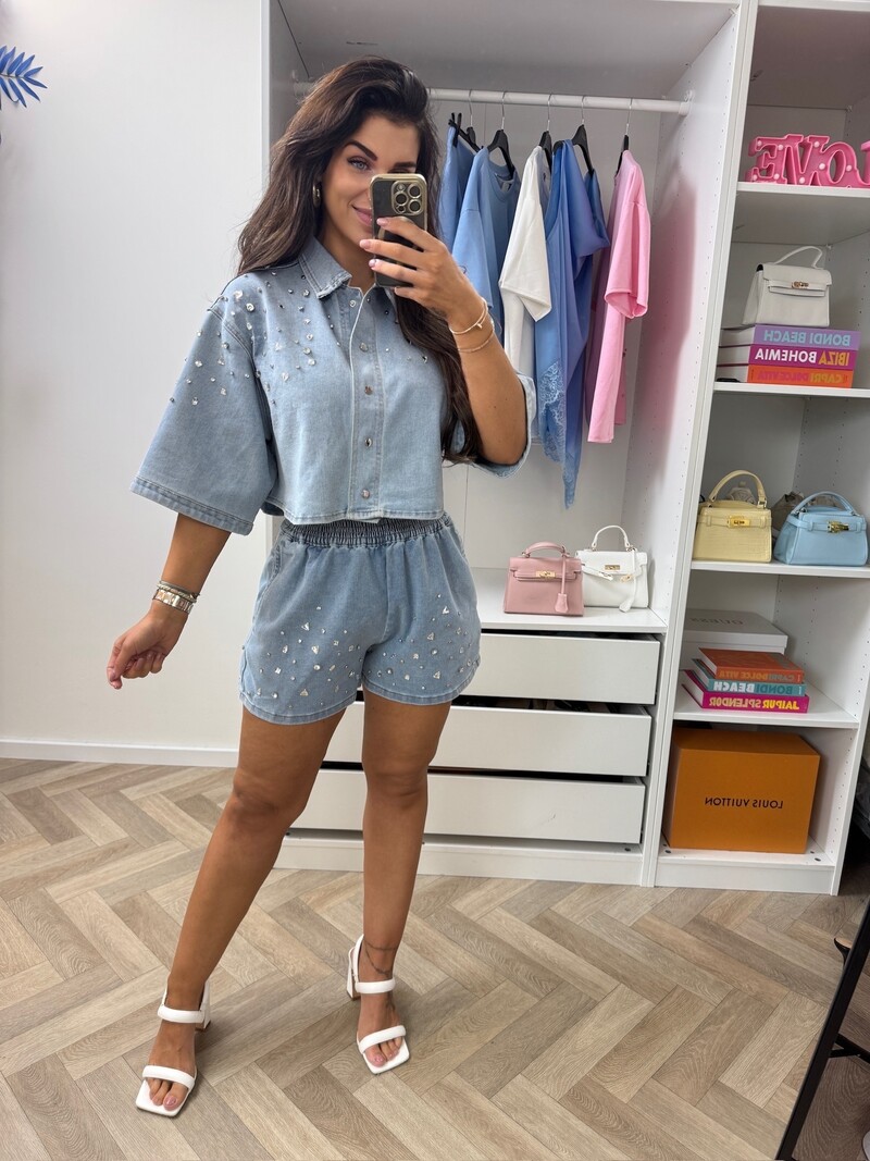 Blouse Diamonds Denim  MG921