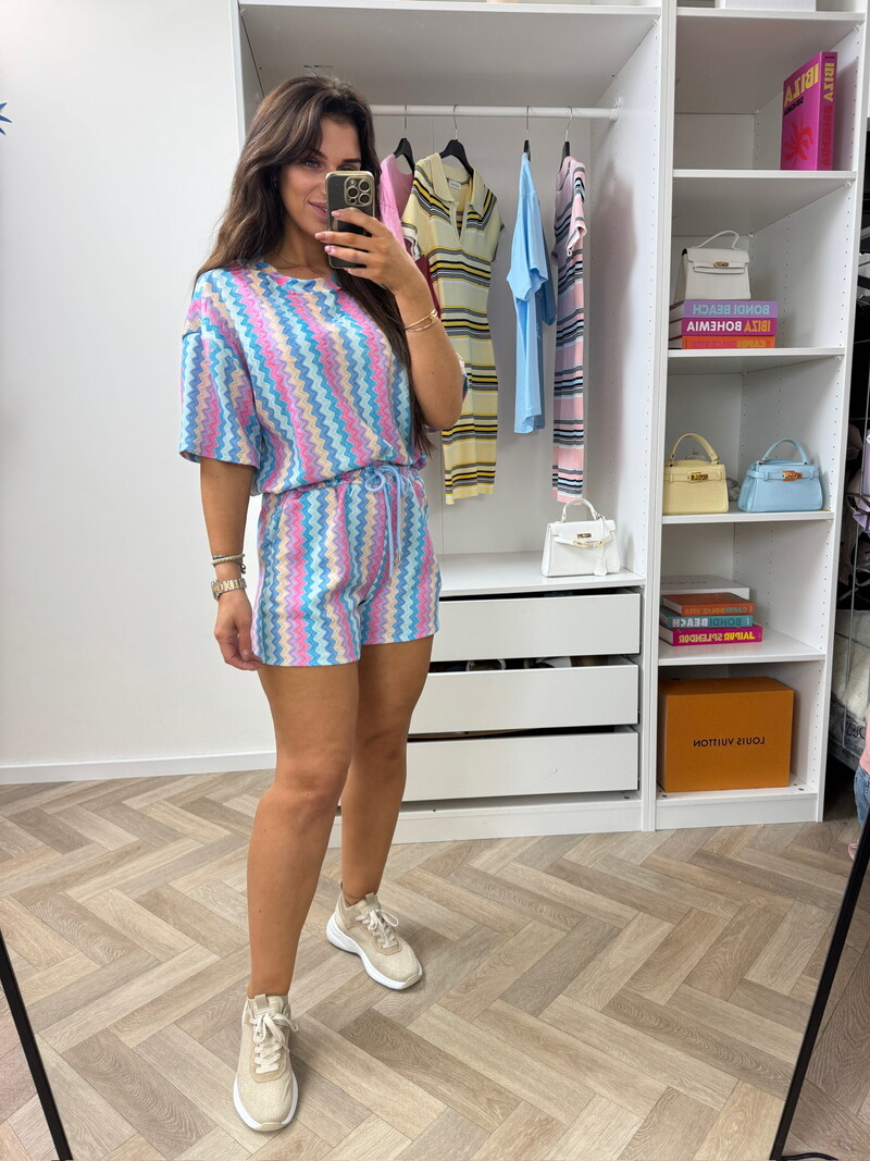 Set Zigzag Colors Blauw