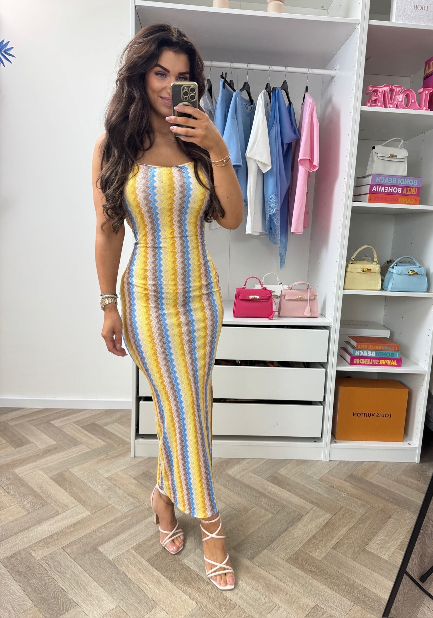 Long Dress Zigzag Colors  Yellow