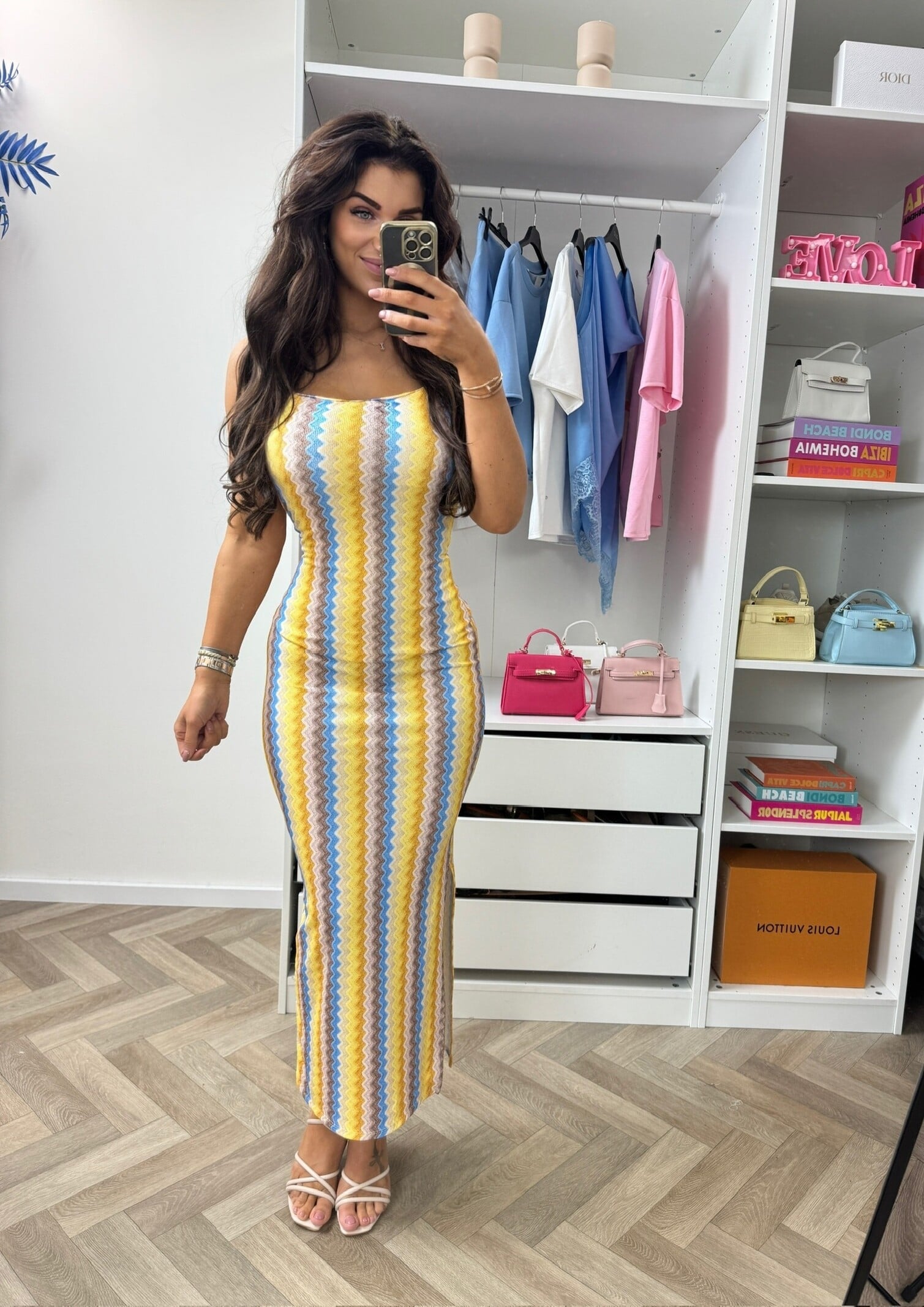 Long Dress Zigzag Colors  Yellow