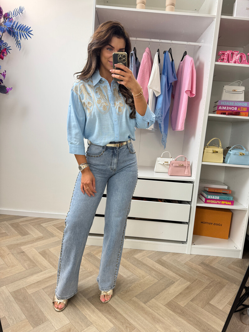 Blouse Dolly Gold 10183 Blue