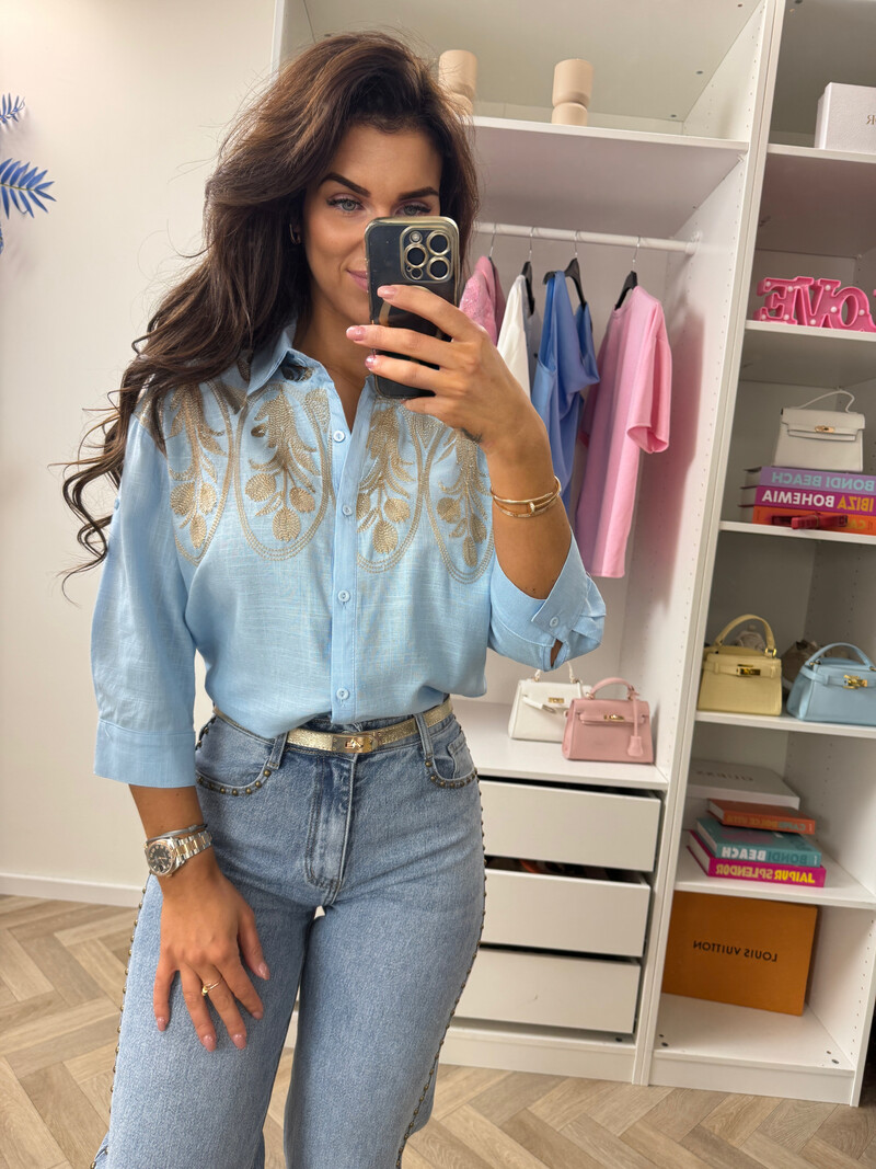 Blouse Dolly Gold 10183 Blue