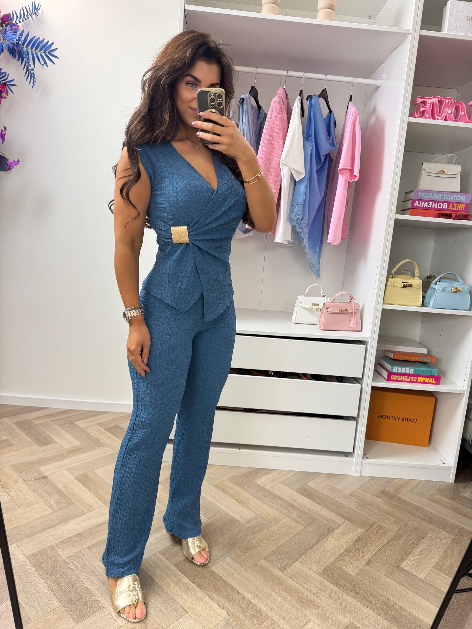 Set Zita Gold Detail Petrol