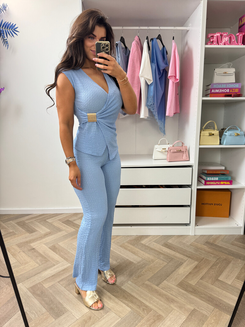 Set Zita Gold Detail Light Blue