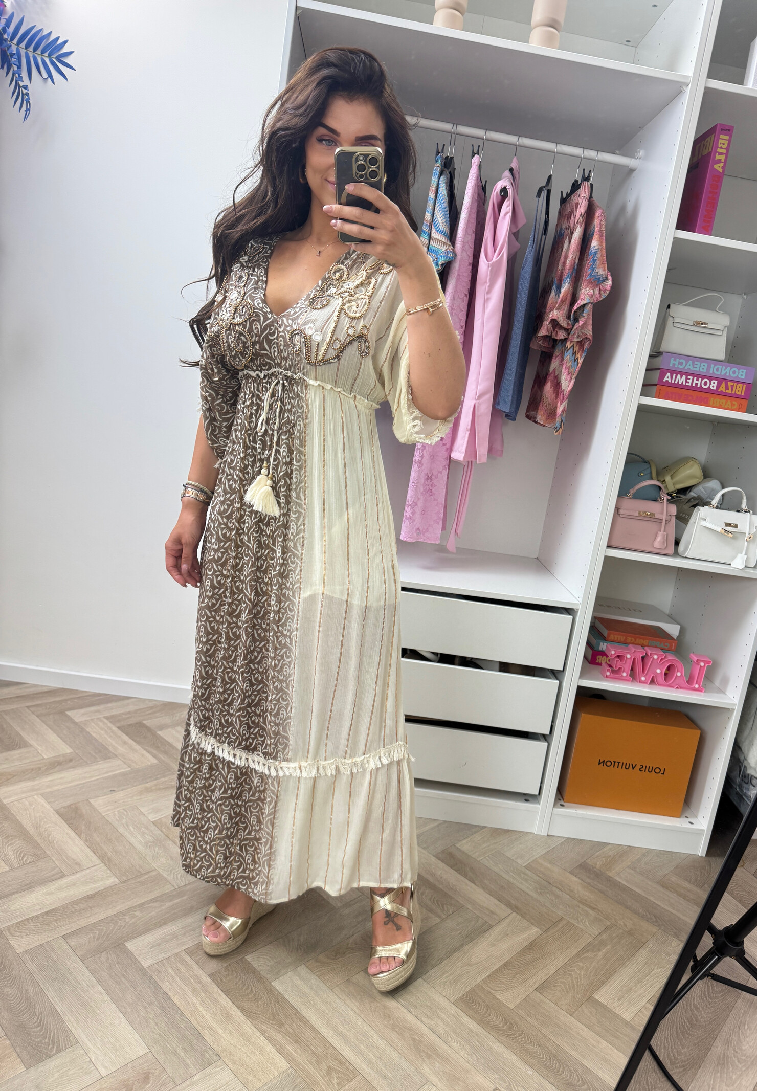 Long Dress Gisella Brown 2170