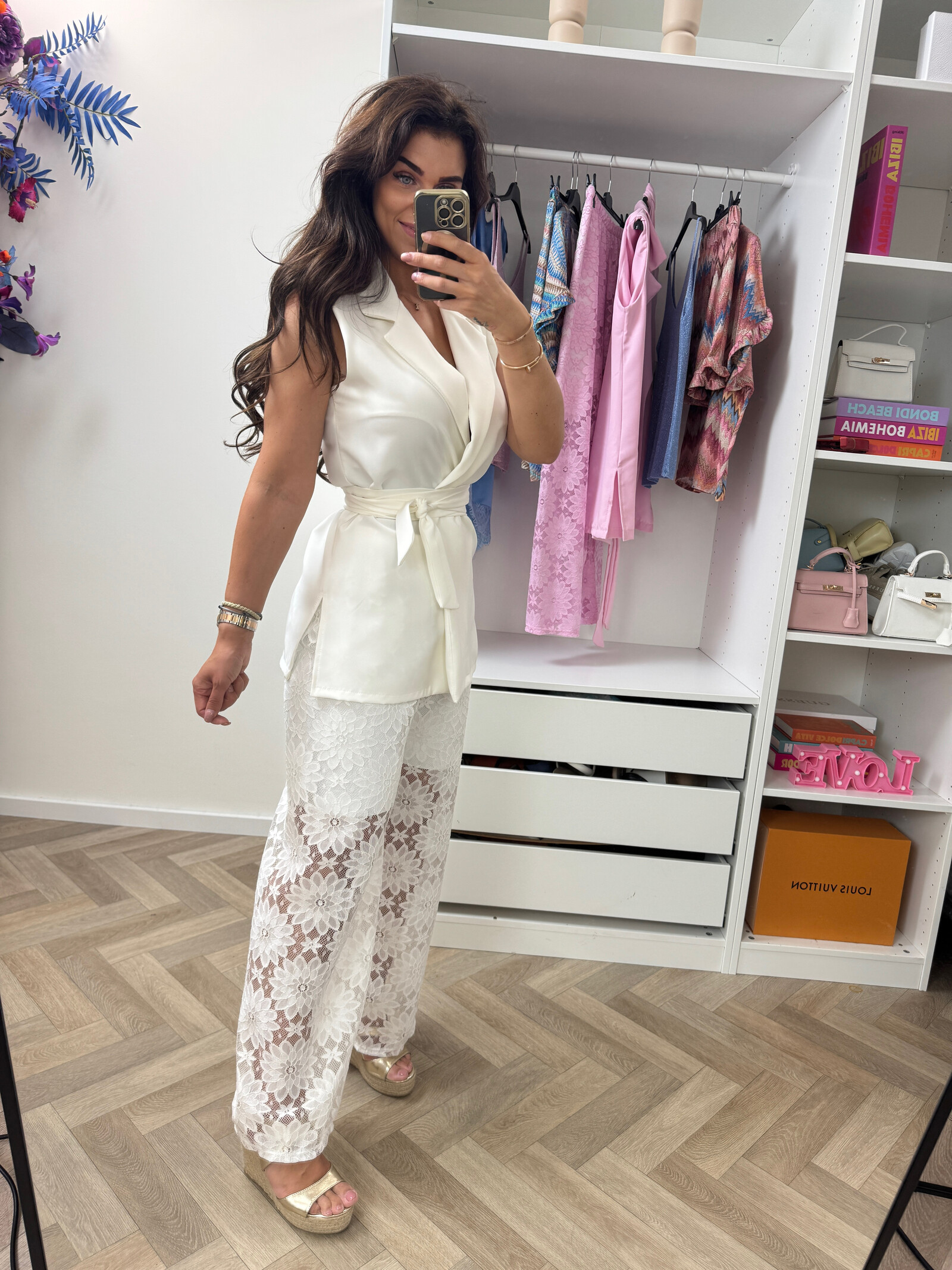 Set Lace Gilet White