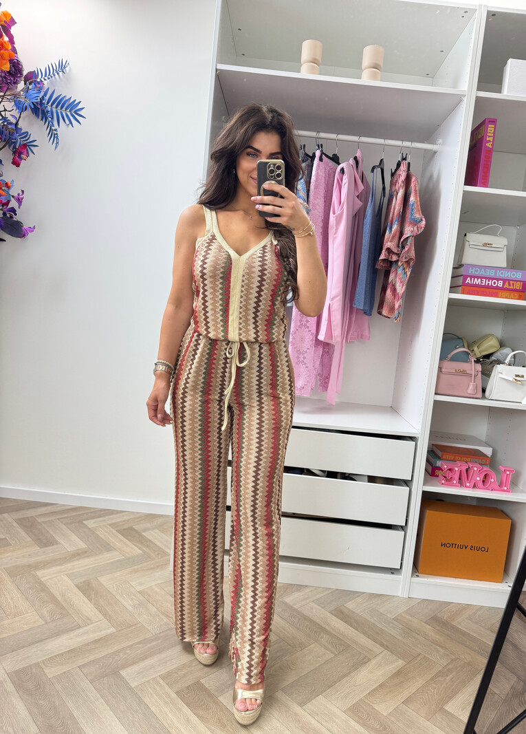 Long Set Zigzag Glitter Red