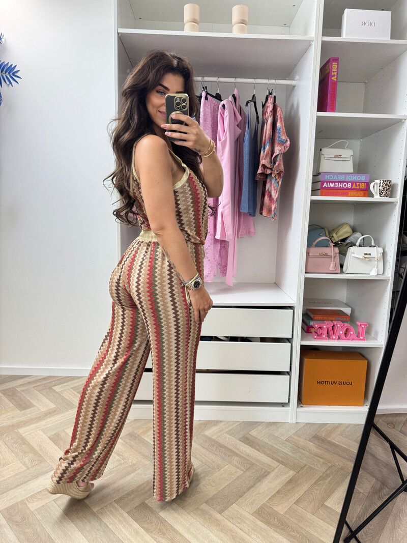 Long Set Zigzag Glitter Red
