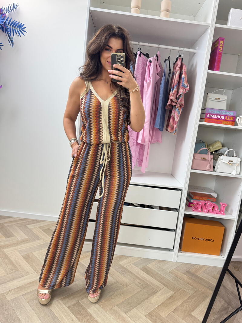 Long Set Zigzag Glitter Blue