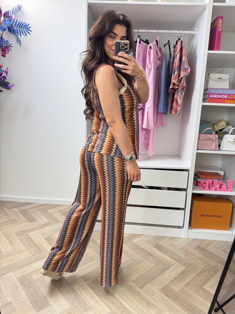 Long Set Zigzag Glitter Blue