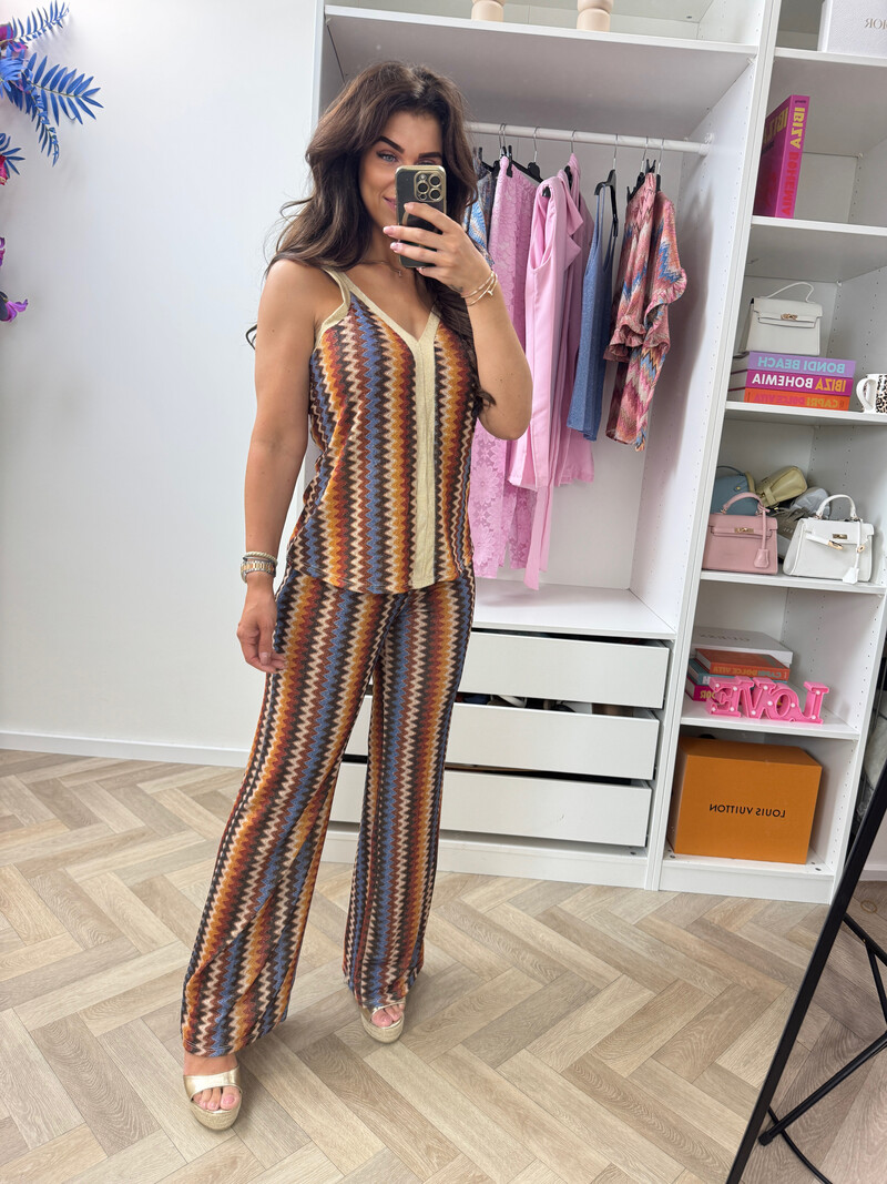 Long Set Zigzag Glitter Blue
