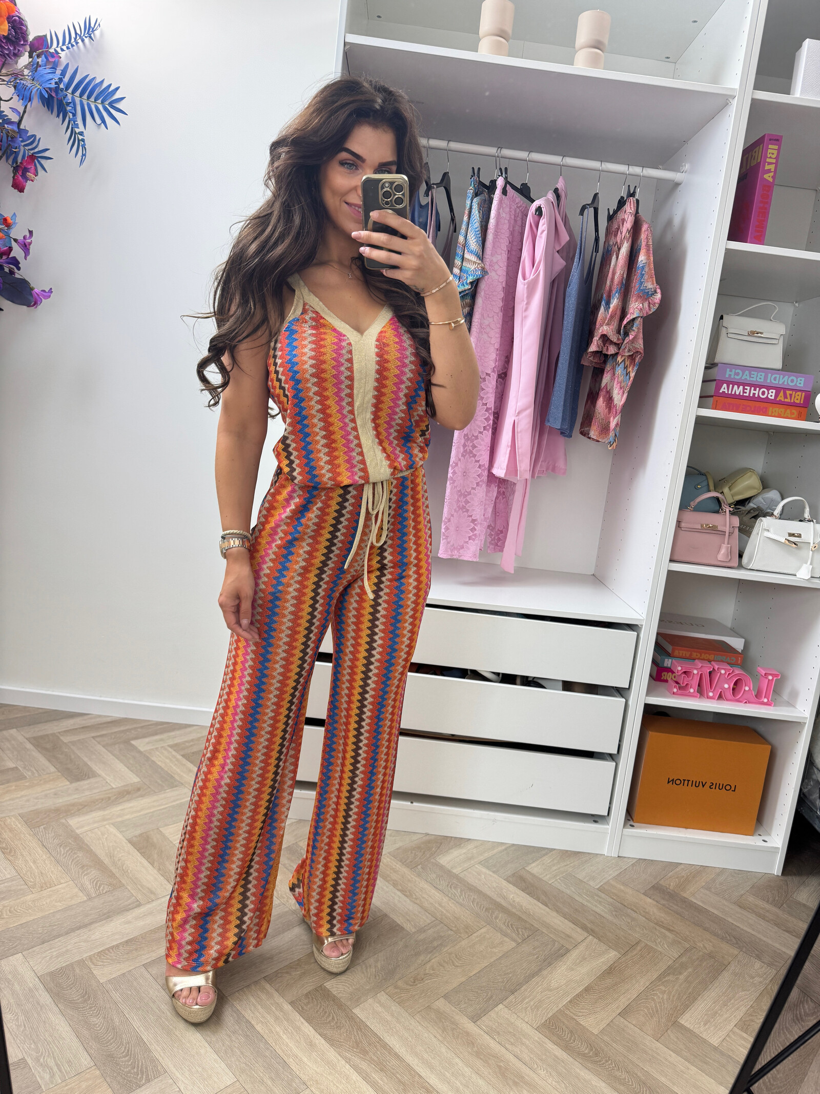 Long Set Zigzag Glitter Orange
