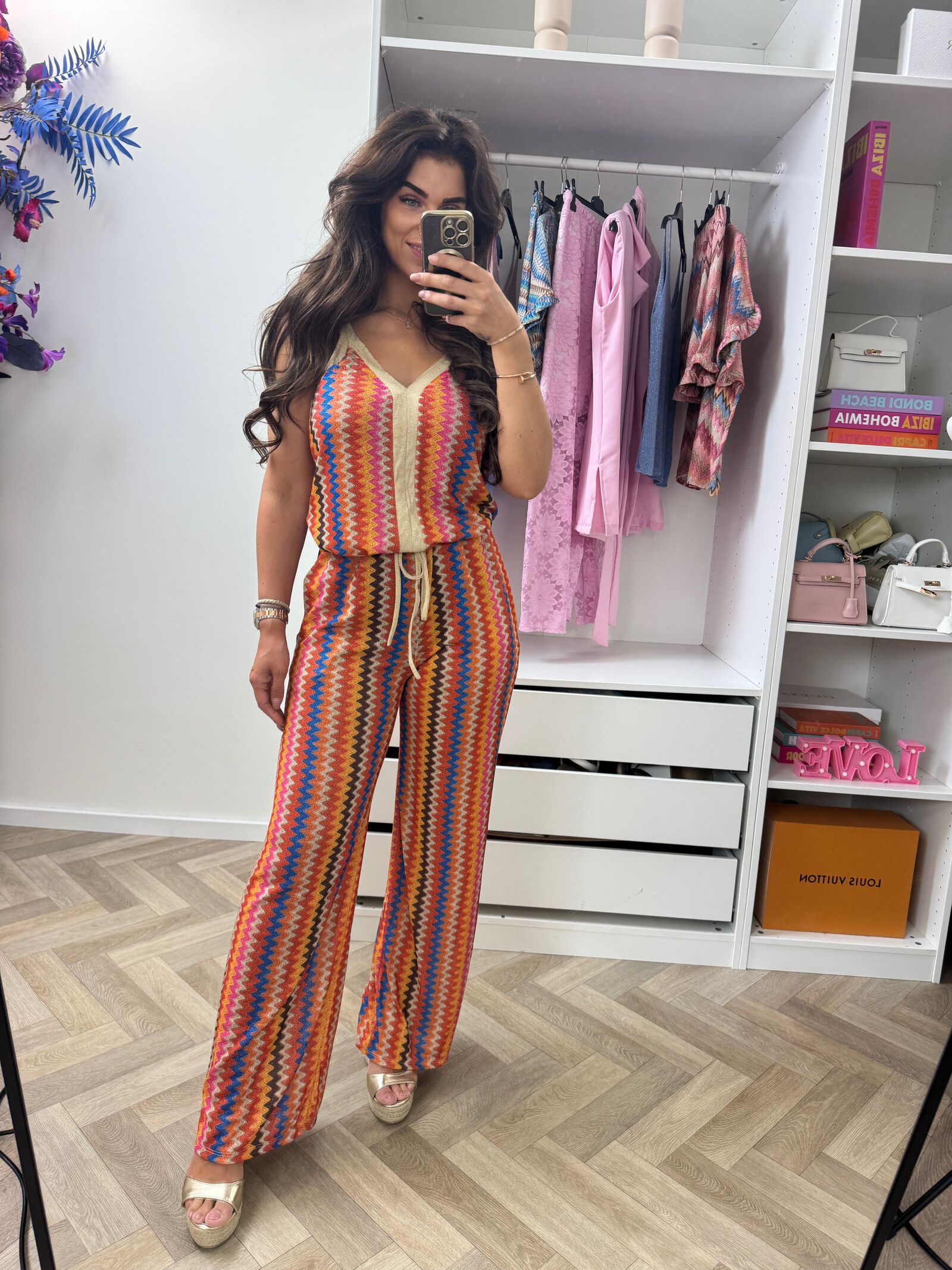 Long Set Zigzag Glitter Orange