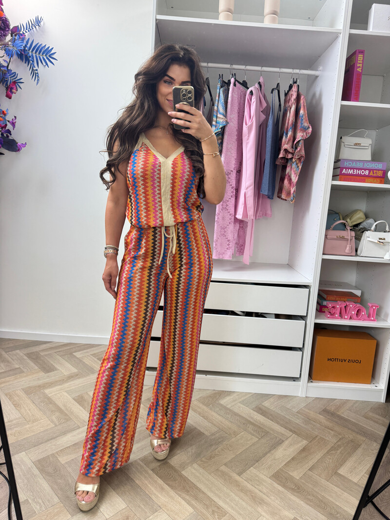 Long Set Zigzag Glitter Orange