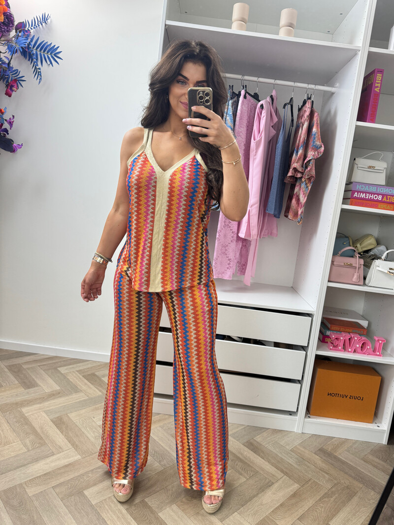 Long Set Zigzag Glitter Orange