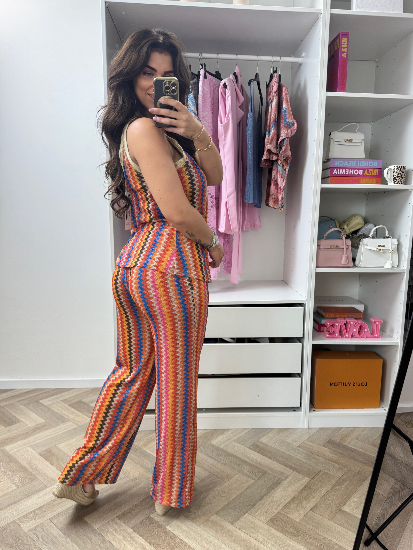 Long Set Zigzag Glitter Orange