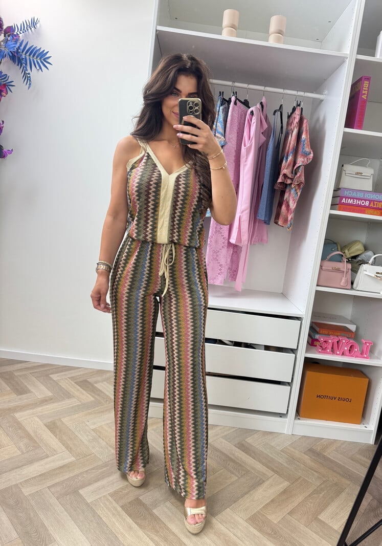 Long Set Zigzag Glitter Army