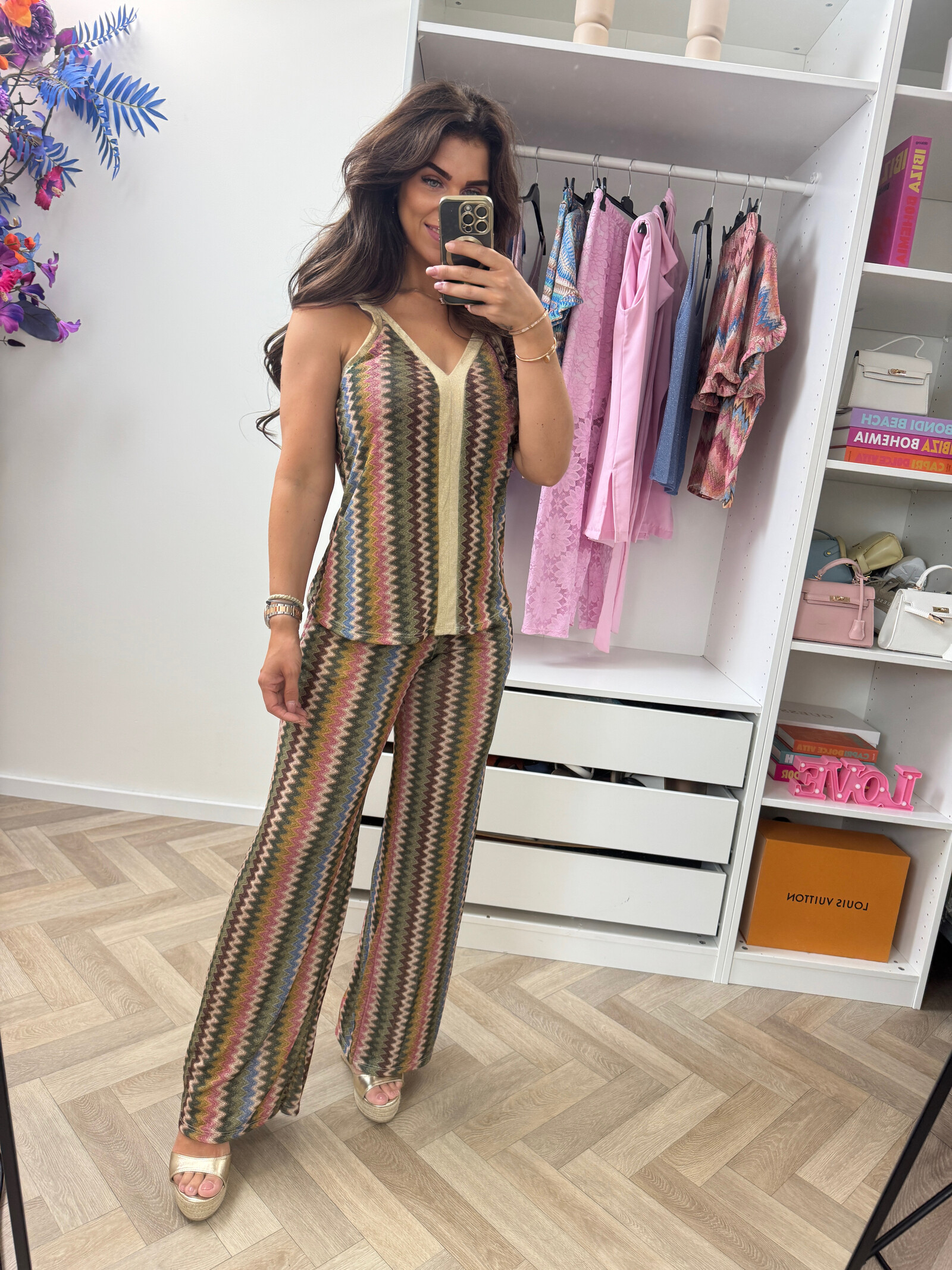 Long Set Zigzag Glitter Army
