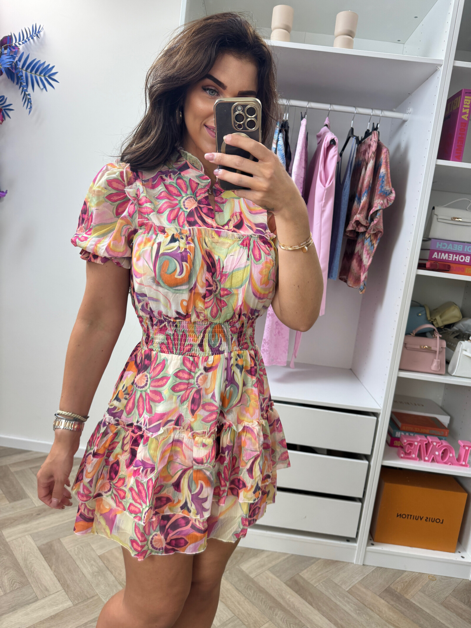 Dress Print Pink Laila  CY4979
