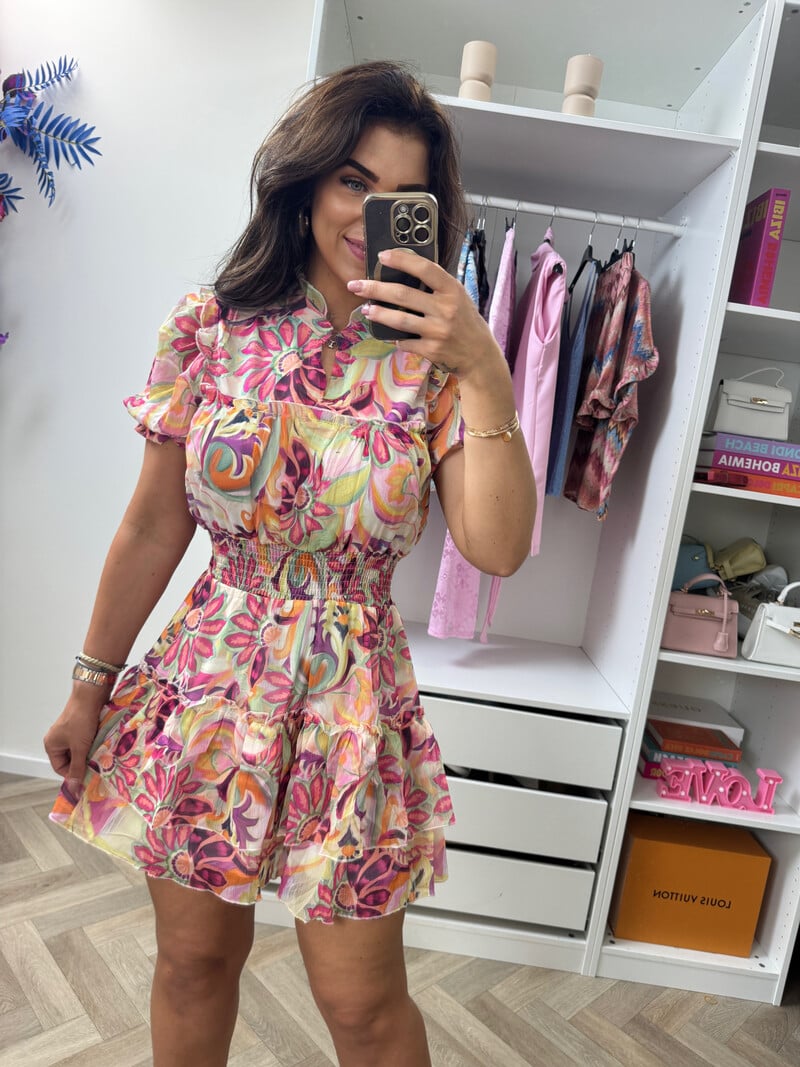 Dress Print Pink Laila  CY4979