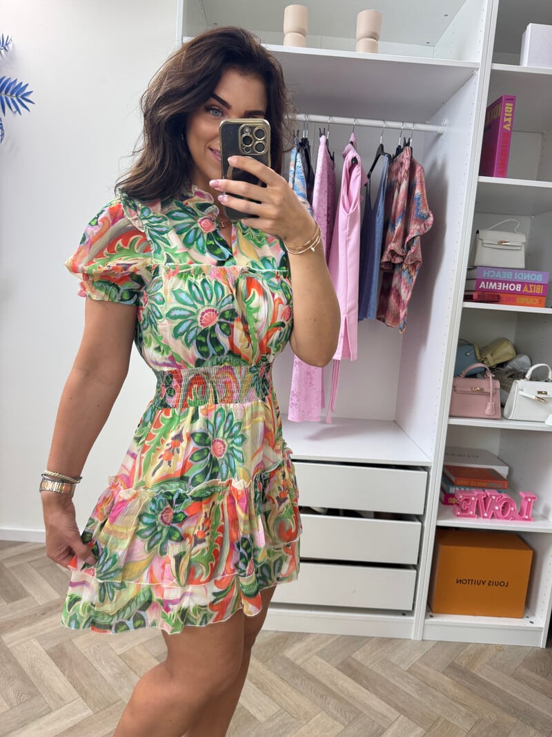 Dress Print Green Laila CY4979