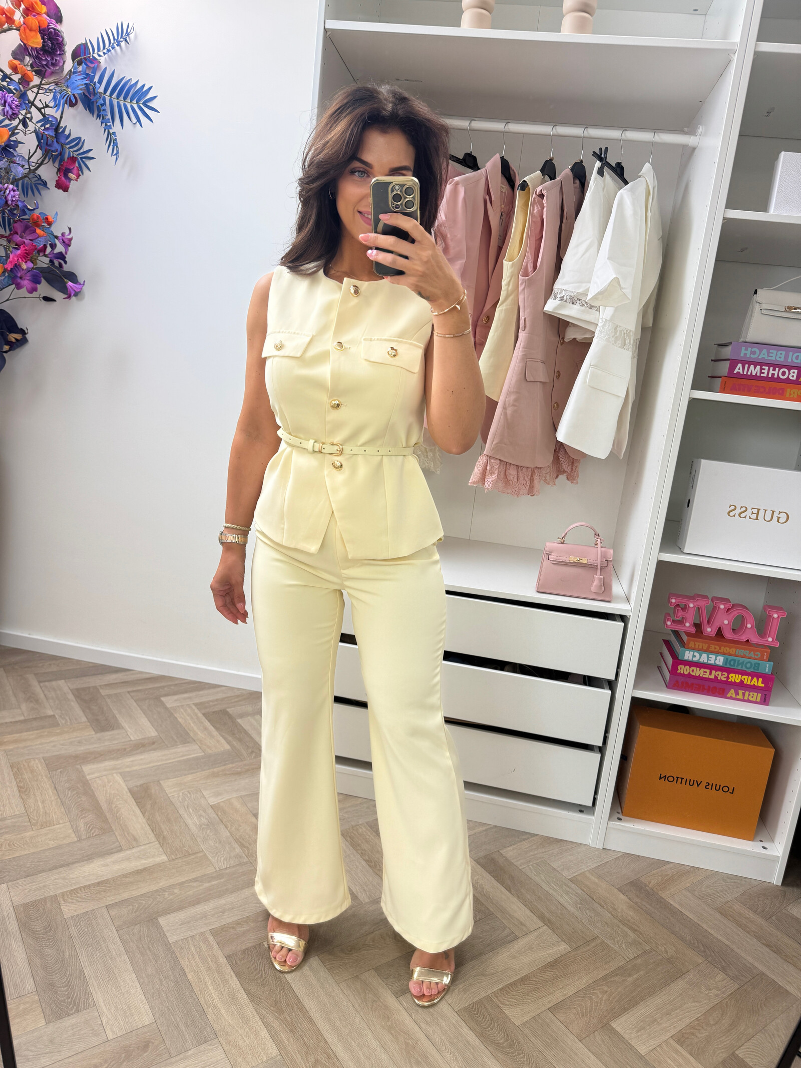 Gilet Luxury Button Yellow 3326