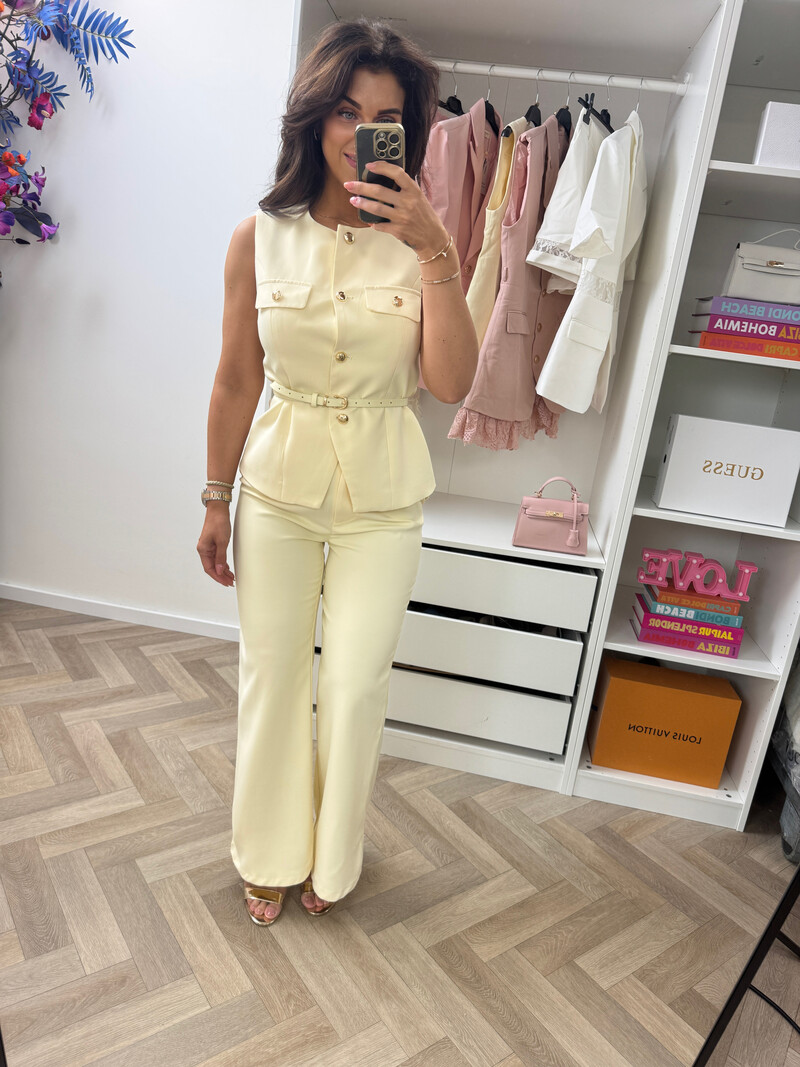 Gilet Luxury Button Yellow 3326