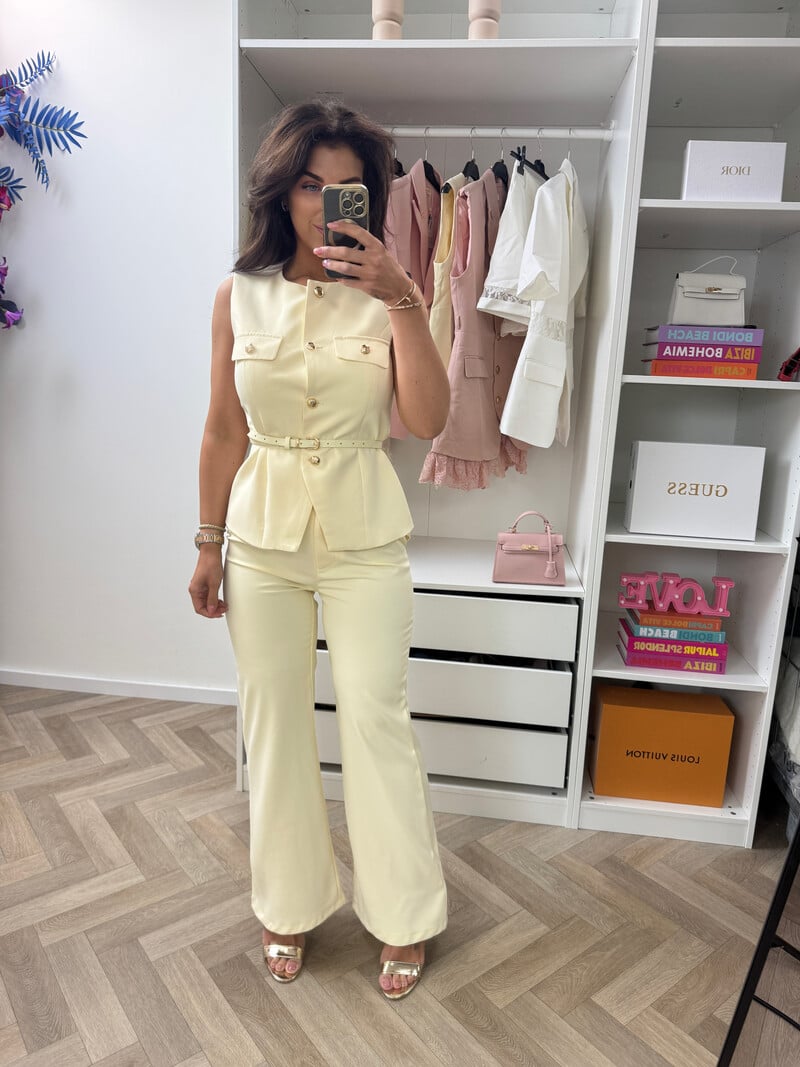 Gilet Luxury Button Yellow 3326