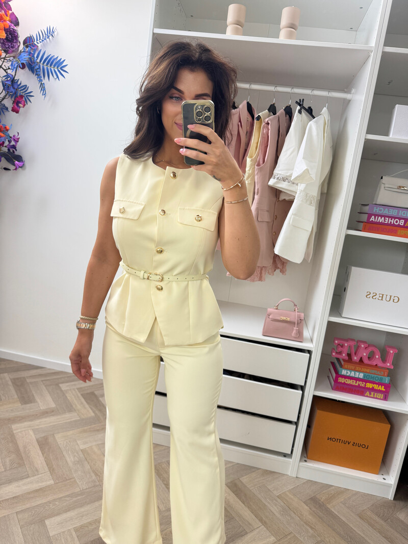 Gilet Luxury Button Yellow 3326