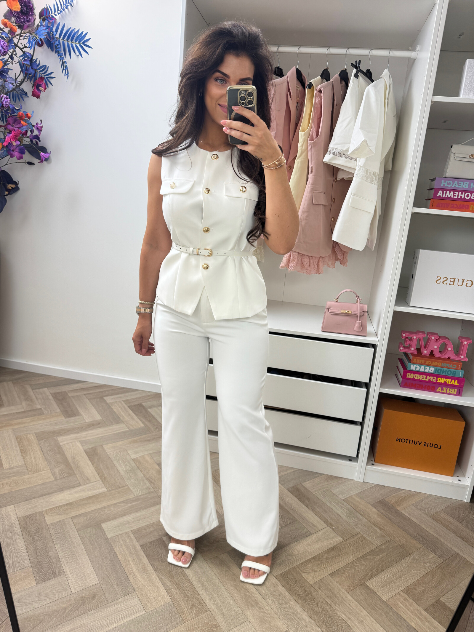 Gilet Luxury Button White  3326