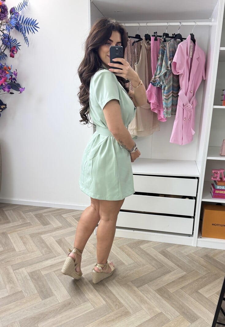 Blazer Dress Button Mint