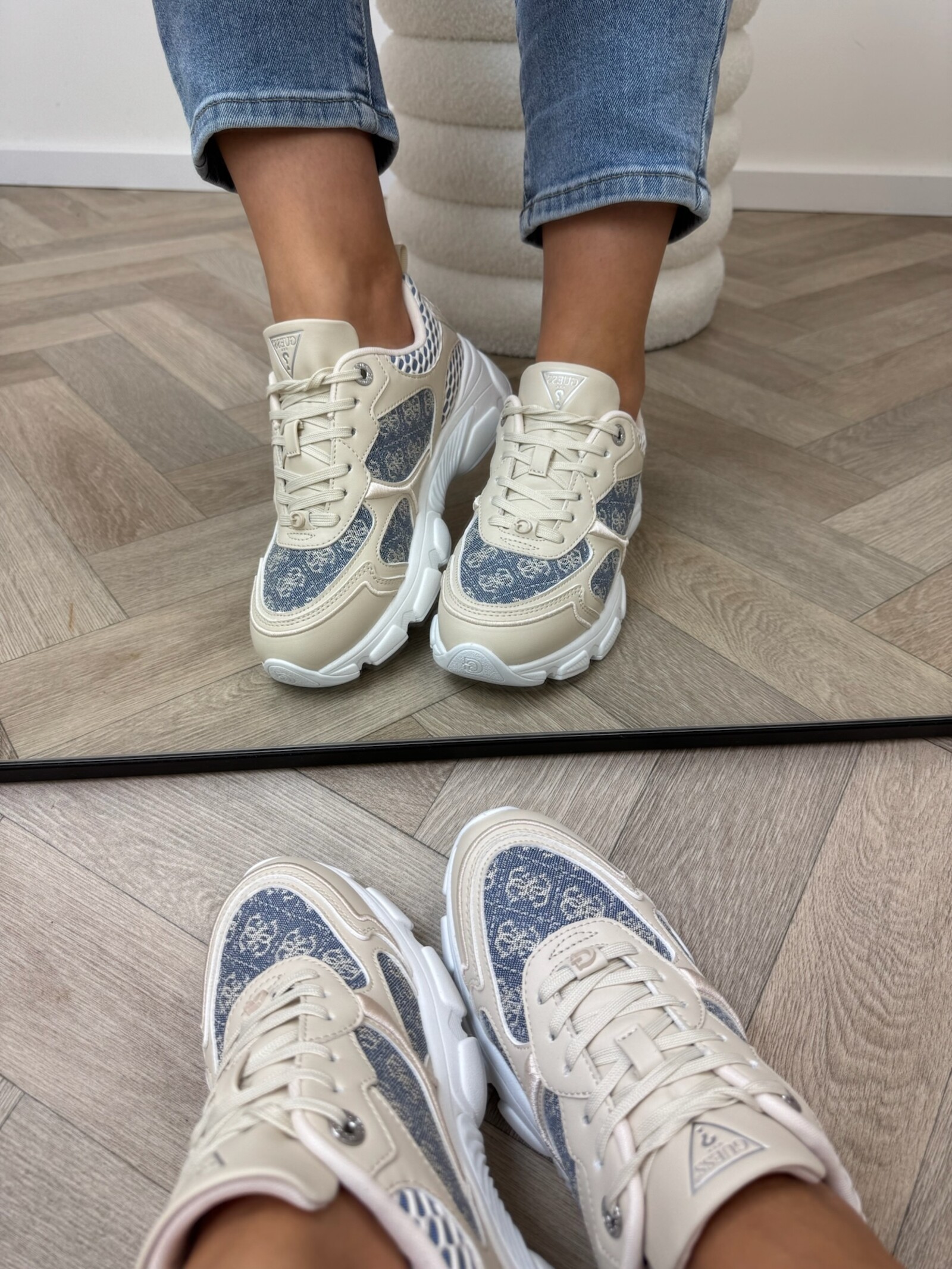Guess Sneakers Indye Cream denim Guess 1259