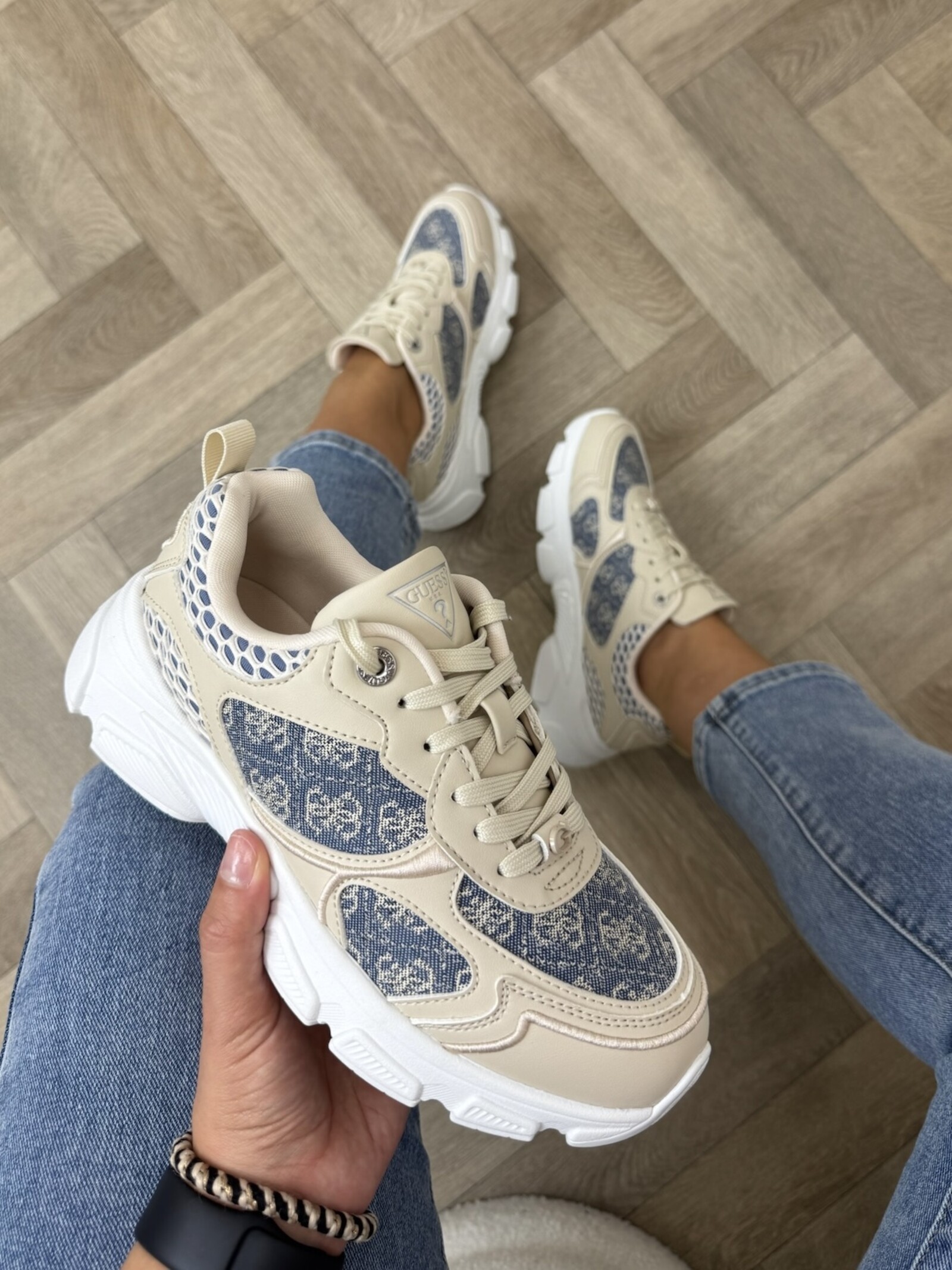Guess Sneakers Indye Cream denim Guess 1259